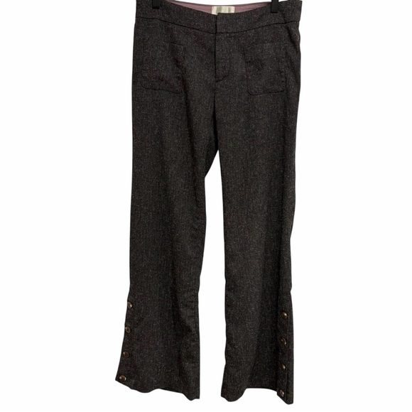 elevenses Pants - Anthropologie Elevenses Brown Women’s Dress Pants Button Ankle Wide Leg Trousers